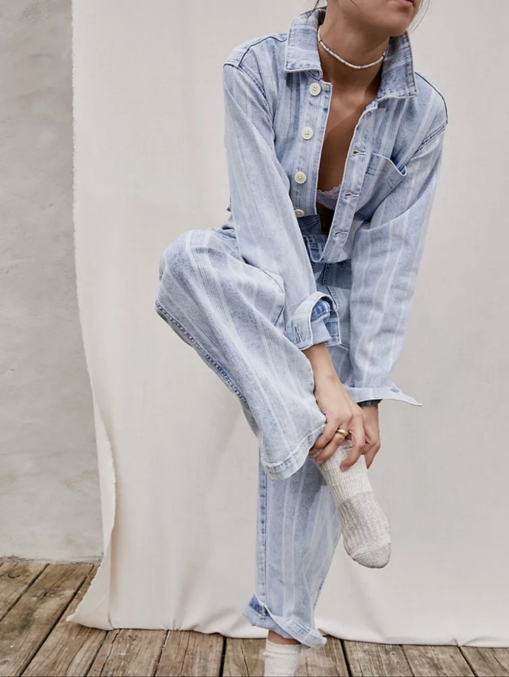 Brand New Free People Gia Striped Coverall